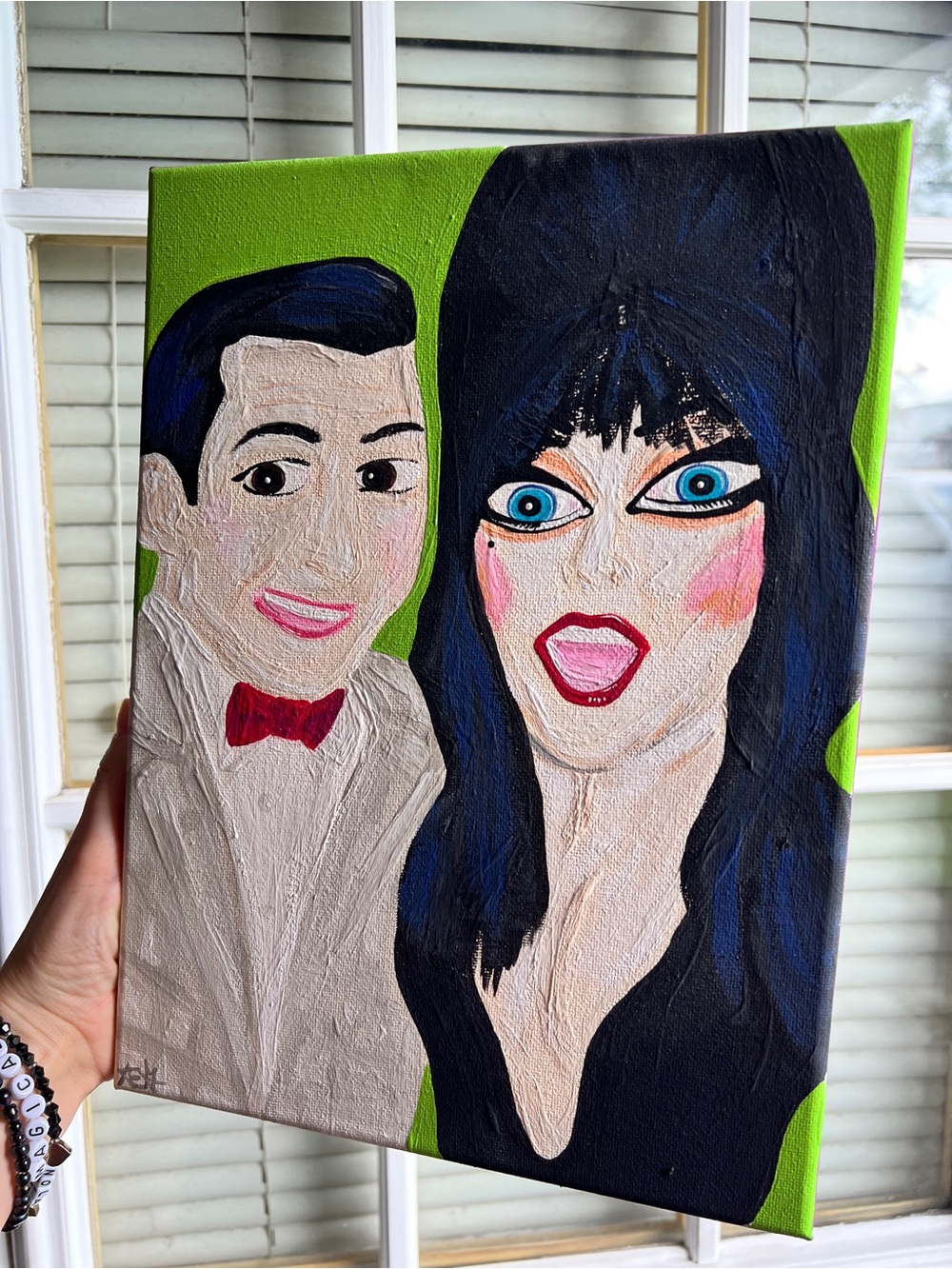 Pee-Wee Herman & Elvira painting - Picture 3 of 3